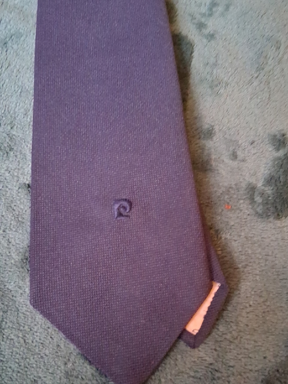 Pierre Cardin Solid Purple Textured Tie